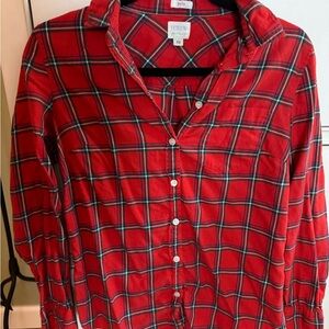 J. Crew Red Plaid Women's Top